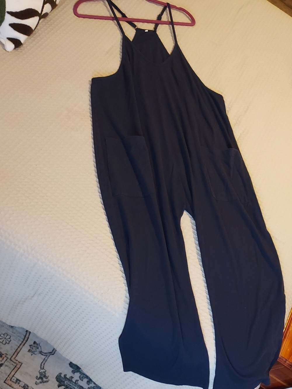 Women's Navy Wide-Leg Jumpsuit with Pockets